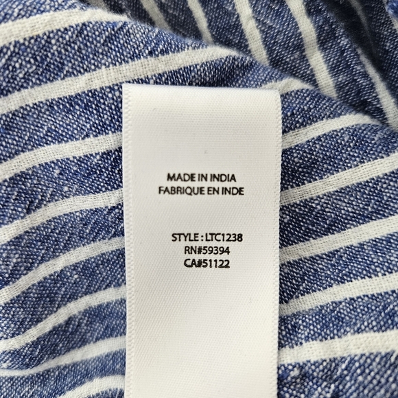 Beachlunchlounge Linen Blend Striped Jumpsuit Womens Small Wide Leg Cropped - Picture 6 of 12